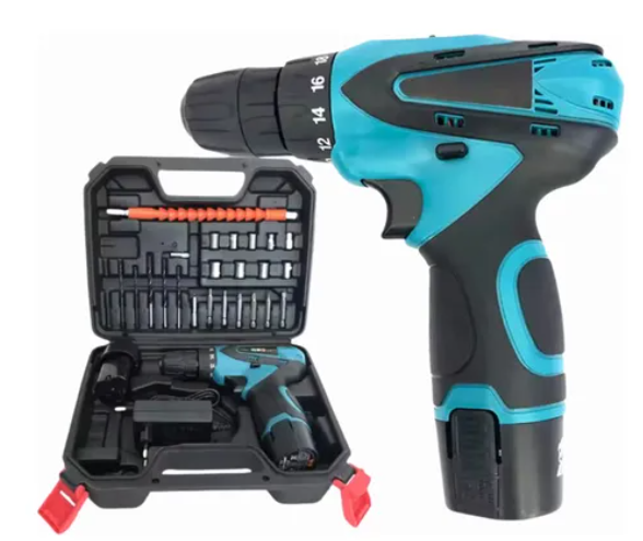 Trapano avvitatore a batteria da 12 V con due batterie - Custodia - Ergonomico e Pot