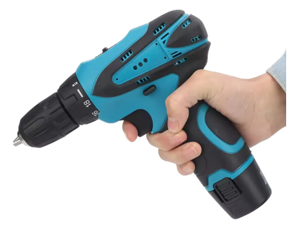 Trapano avvitatore a batteria da 12 V con due batterie - Custodia - Ergonomico e Pot